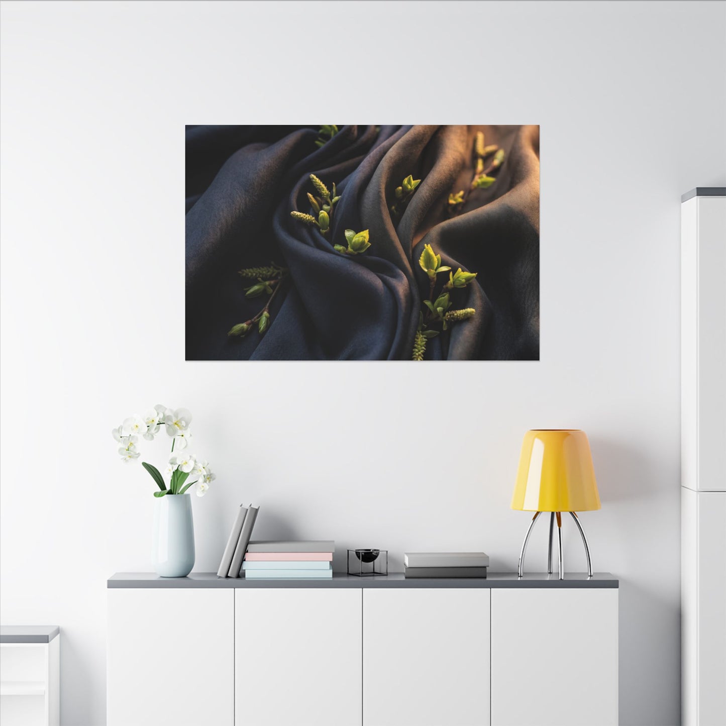 Spring Silk Drape Moody Minimal Canvas Art | Luxurious Decor