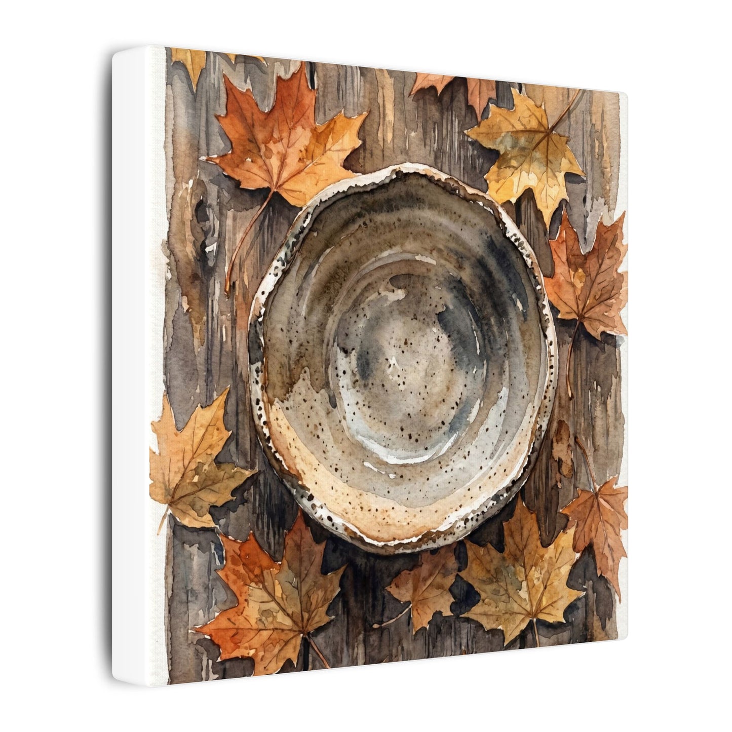 Ma Ceramic Bowl Canvas Art - Japandi Watercolor