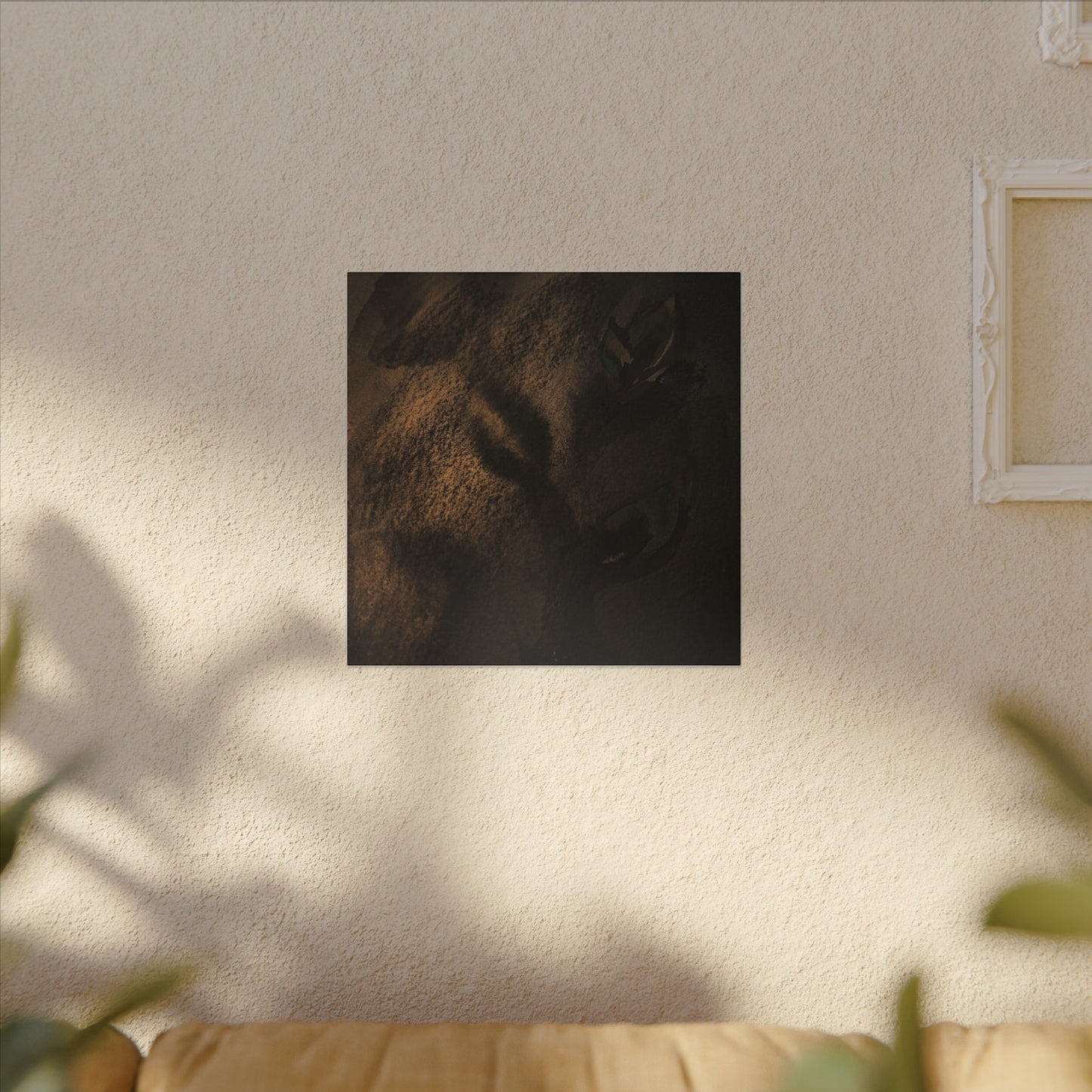 Candlelight Shadow Play Canvas Art - Dark Japandi Ma