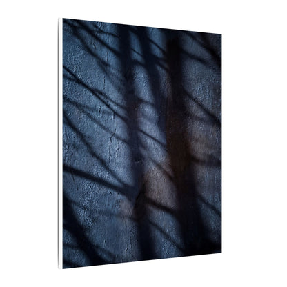 Dark Japandi Shadow Play in Moonlight | Moody Minimal Canvas Art