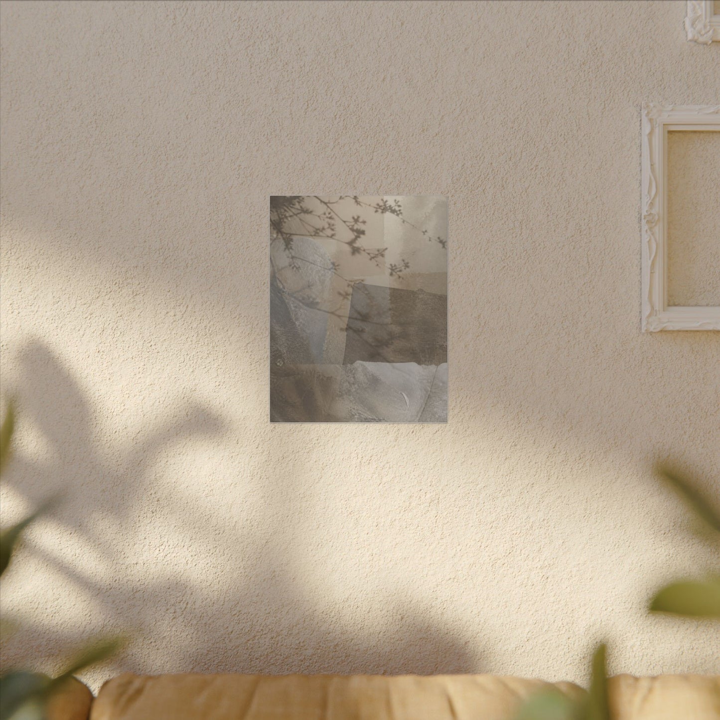 Neutral Shadow Play Canvas Art - Texture Japandi