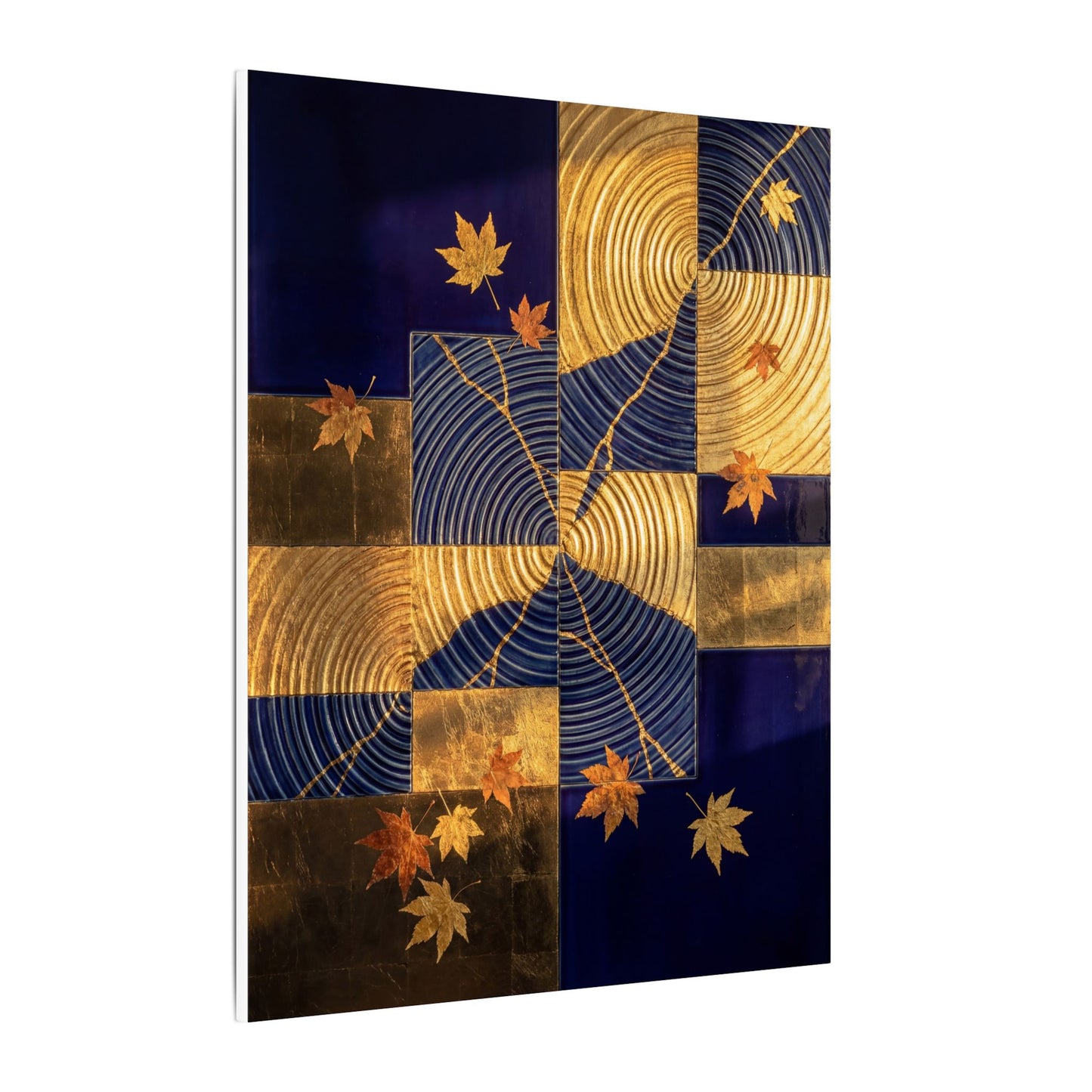 Autumn Water Ripple Crackle Gold Canvas Art | Artful Decor