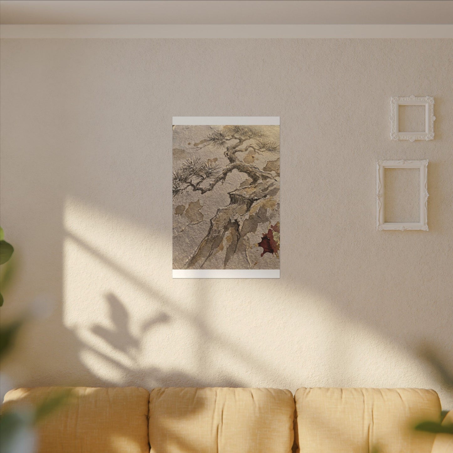 Pine Tree Canvas Art | Winter Japandi Japanese Pattern Art
