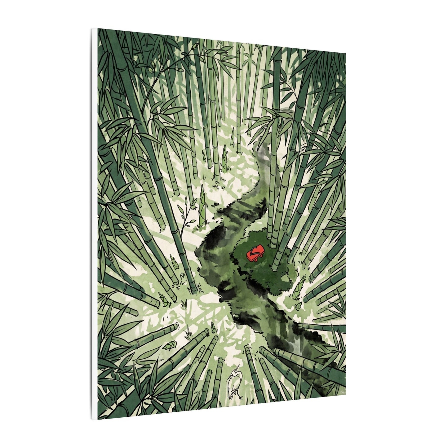 Peaceful Bamboo Grove Canvas Art - Ukiyo E Inspired Zen