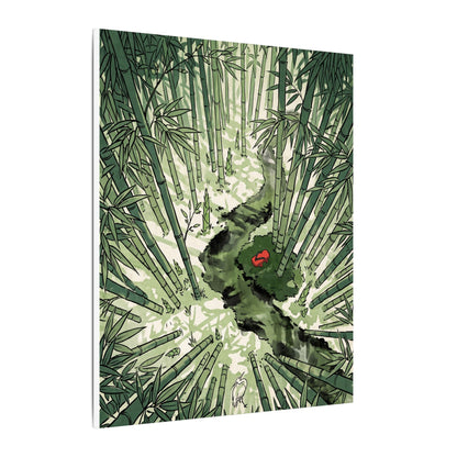 Peaceful Bamboo Grove Canvas Art - Ukiyo E Inspired Zen