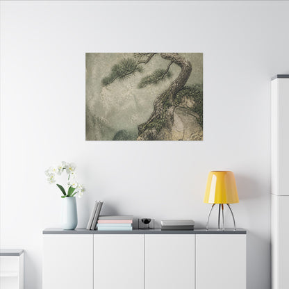 Fukinsei Pine Tree Canvas Art - Japandi Texture