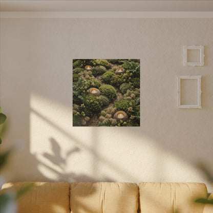 Moss Close Up Japanese Pattern Canvas Art | Neutral Japandi Art