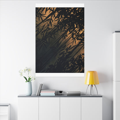 Sophisticated Shadow Play Canvas Art - Shadow Zen Dark Japandi