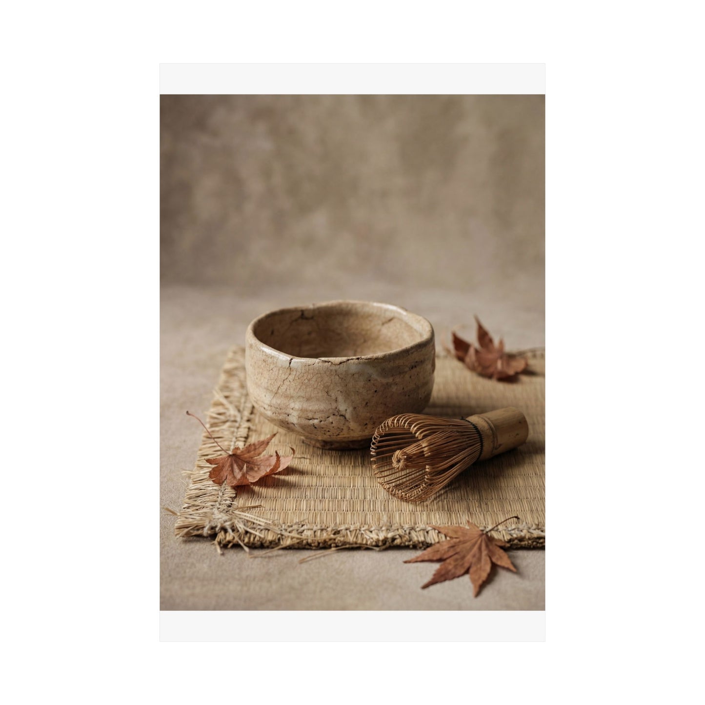 Tea Ceremony Autumn Wall Art Print | Japandi Warm Design