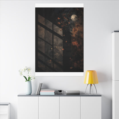 Sophisticated Shadow Play Canvas Art - Dark Texture Dark Japandi