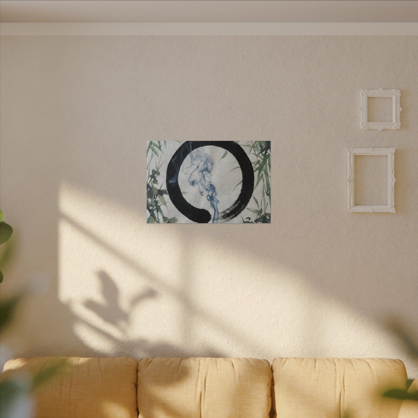 Zen Incense Smoke in Moonlight | Enso Canvas Art