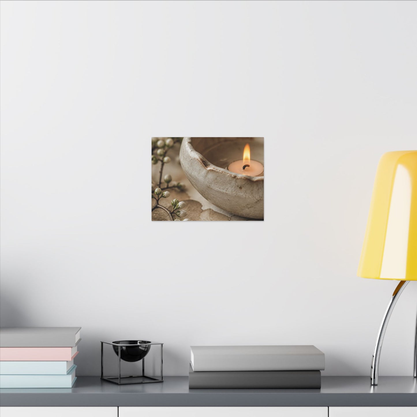 Kanso Ceramic Bowl Canvas Art - Japandi Watercolor