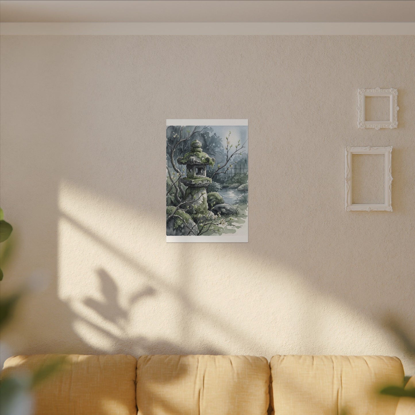 Moonlight Stone Lantern Canvas Art - Japandi Seijaku