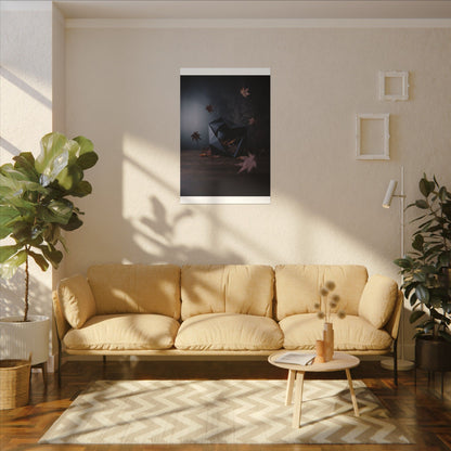 Dark Japandi Paper Fold in Dawn | Shadow Zen Canvas Art