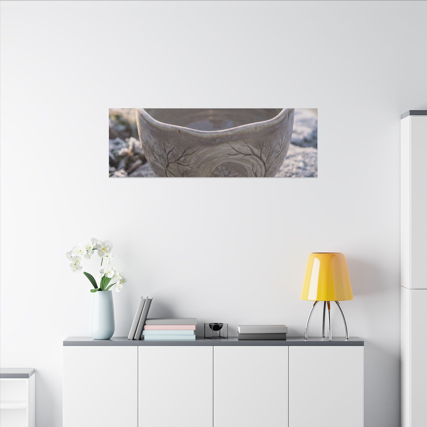 Seijaku Ceramic Bowl Canvas Art - Japandi Japanese Pattern