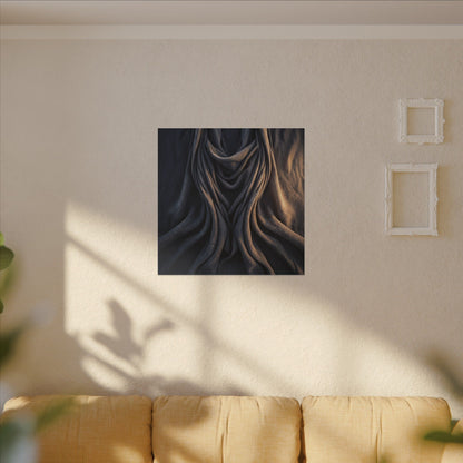 Moody Silk Drape Canvas Art - Shadow Zen Dark Japandi