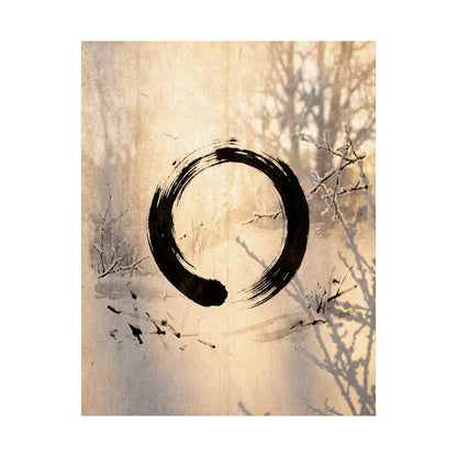 Shoji Screen Wall Art Print | Winter Zen Enso Art