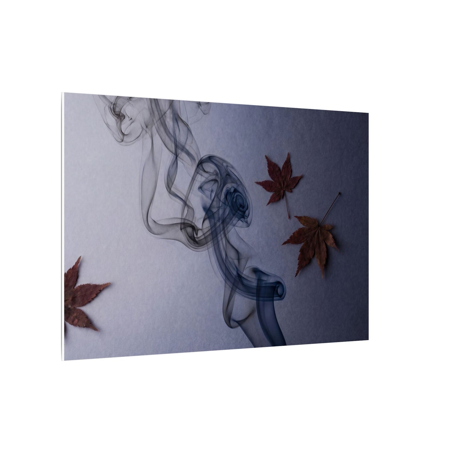 Dark Japandi Incense Smoke in Dawn | Moody Minimal Canvas Art