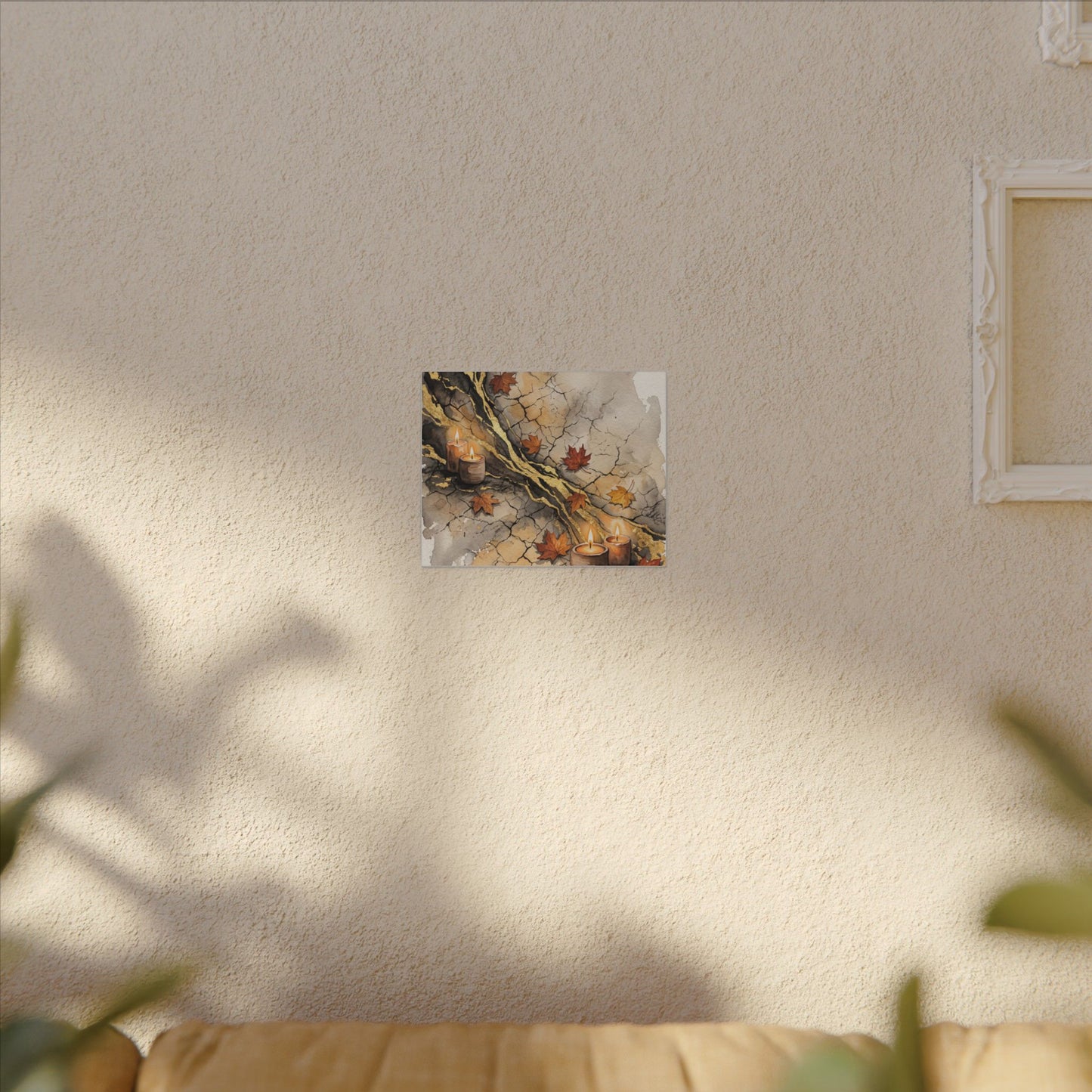 Cracked Earth Autumn Canvas Art | Japandi Warm Design