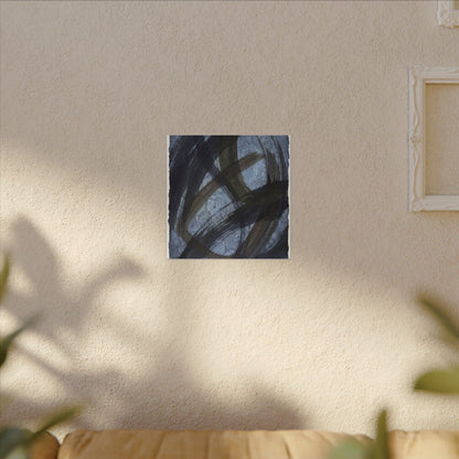 Ink Brushstroke Canvas Art | Winter Dark Japandi Shadow Zen Art