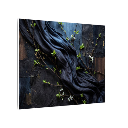 Spring Silk Drape Dark Texture Canvas Art | Atmospheric Decor