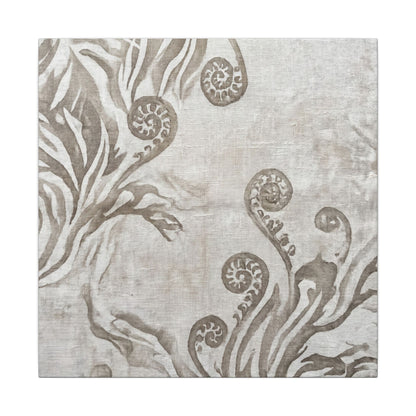 Japandi Fern Unfurling in Overcast | Japanese Pattern Canvas Art