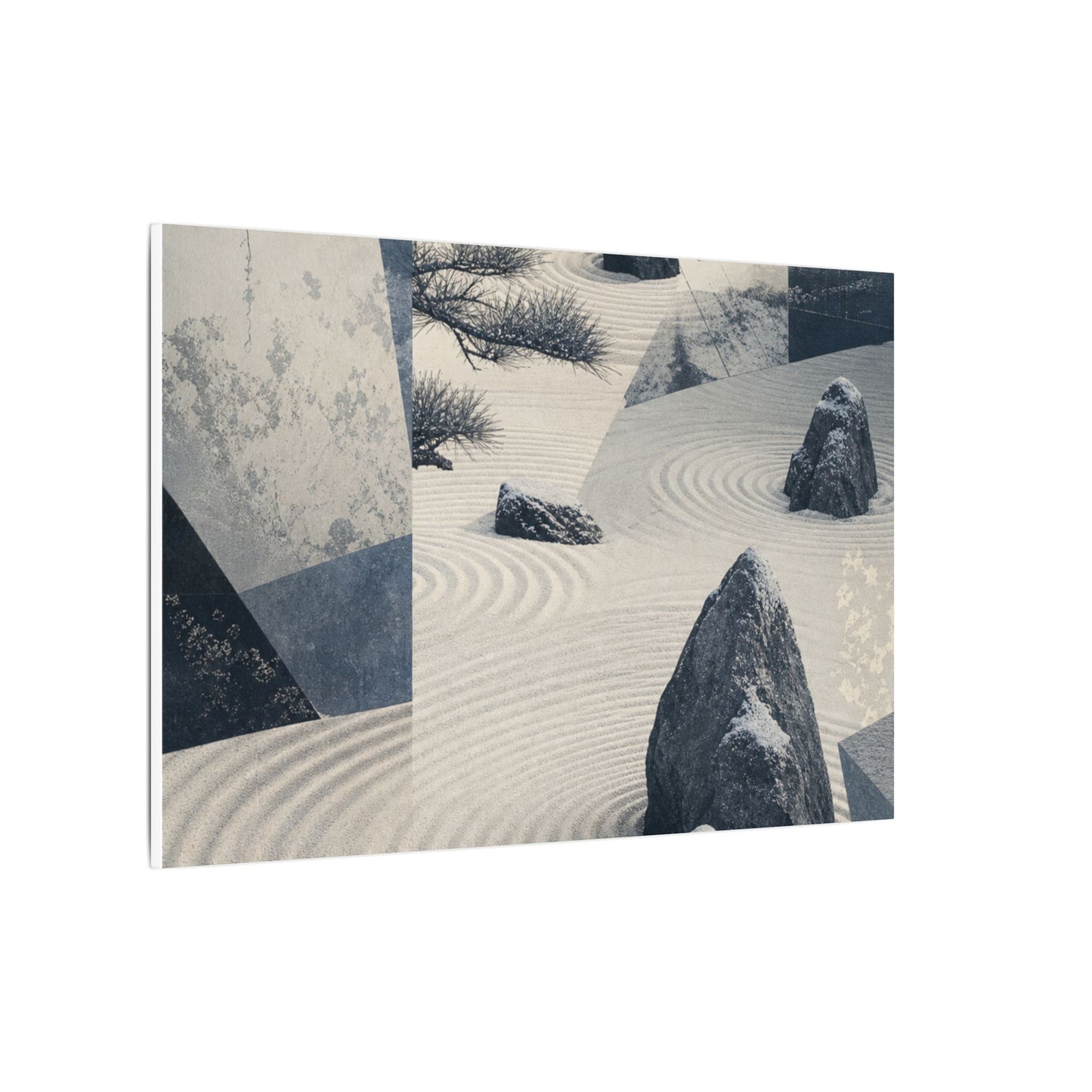 Seijaku Rock Garden Canvas Art - Zen Ukiyo E Inspired