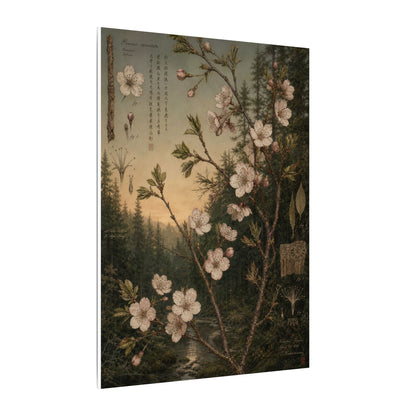 Spring Cherry Blossom Herbarium Canvas Art | Nostalgic Decor