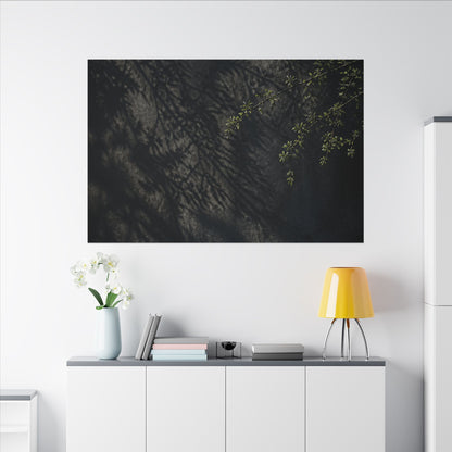 Overcast Shadow Play Canvas Art - Dark Japandi Seijaku