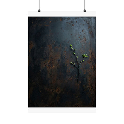 Luxurious Rust Patina Wall Art Print - Moody Minimal Dark Japandi