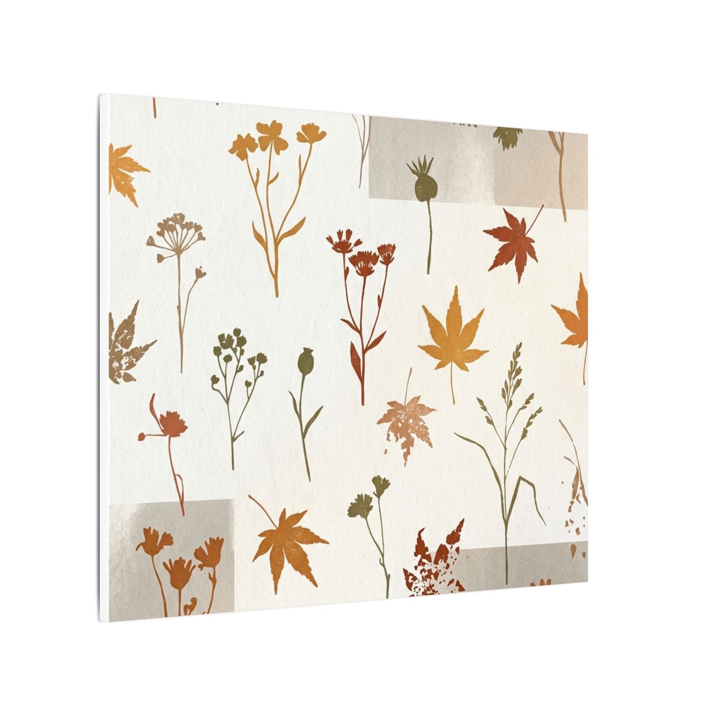 Autumn Dried Flowers Japanese Pattern Canvas Art | Elegant Decor