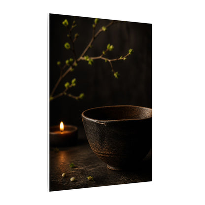 Moody Ceramic Bowl Canvas Art - Shadow Zen Dark Japandi