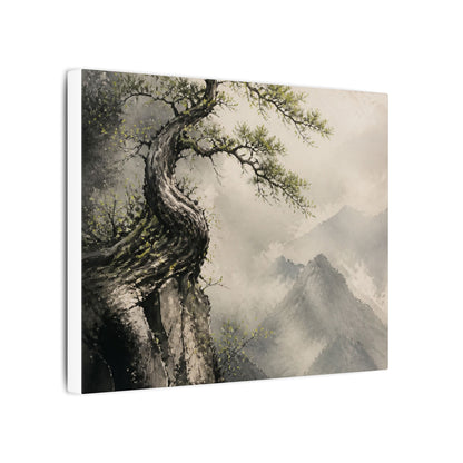 Spring Pine Tree Watercolor Canvas Art | Warm Decor