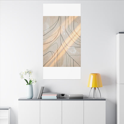 Shoji Screen Minimal Line Canvas Art | Warm Japandi Art