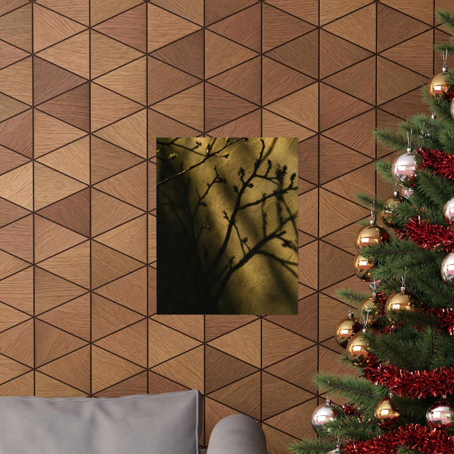 Golden Hour Shadow Play Wall Art Print - Dark Japandi Seijaku
