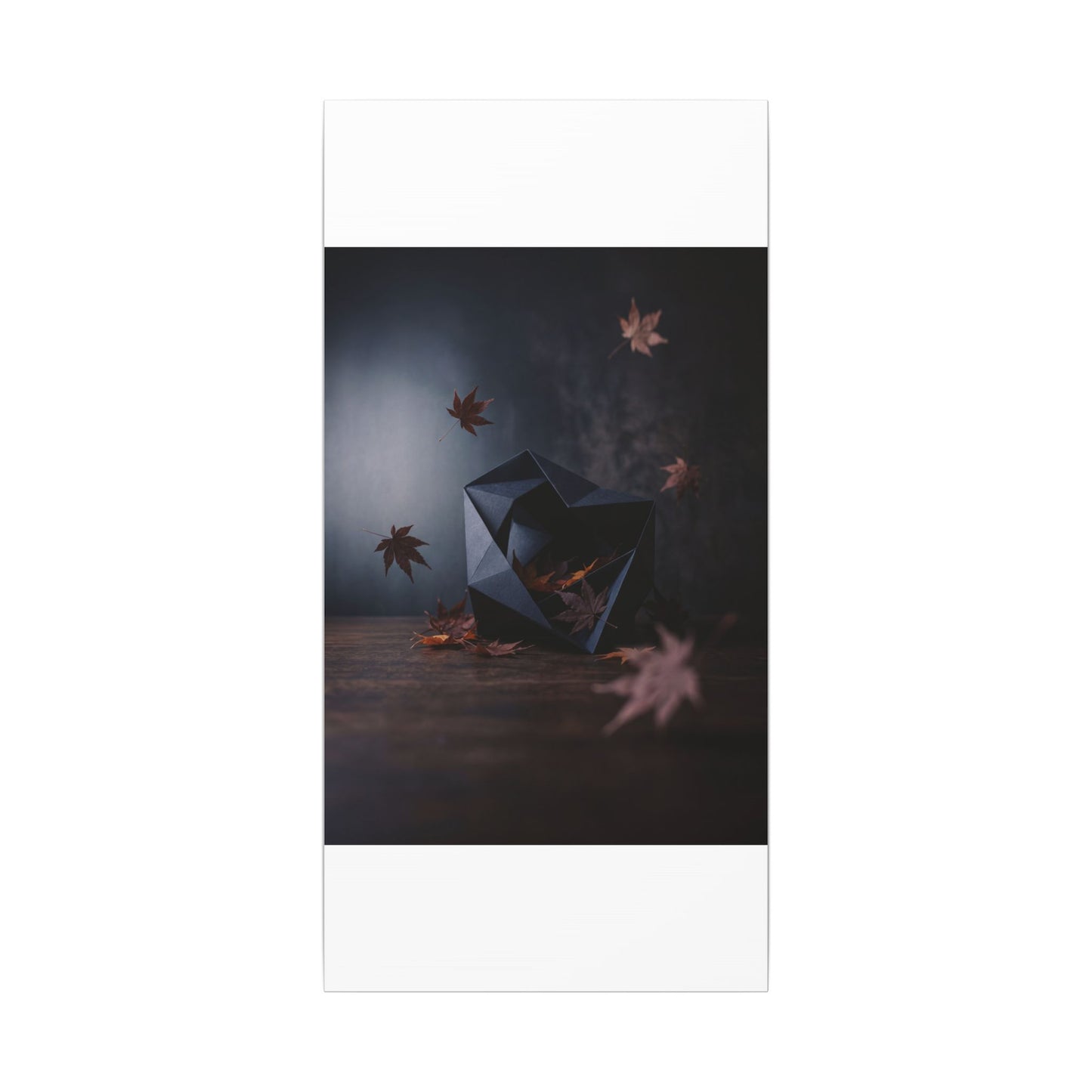 Dark Japandi Paper Fold in Dawn | Shadow Zen Canvas Art