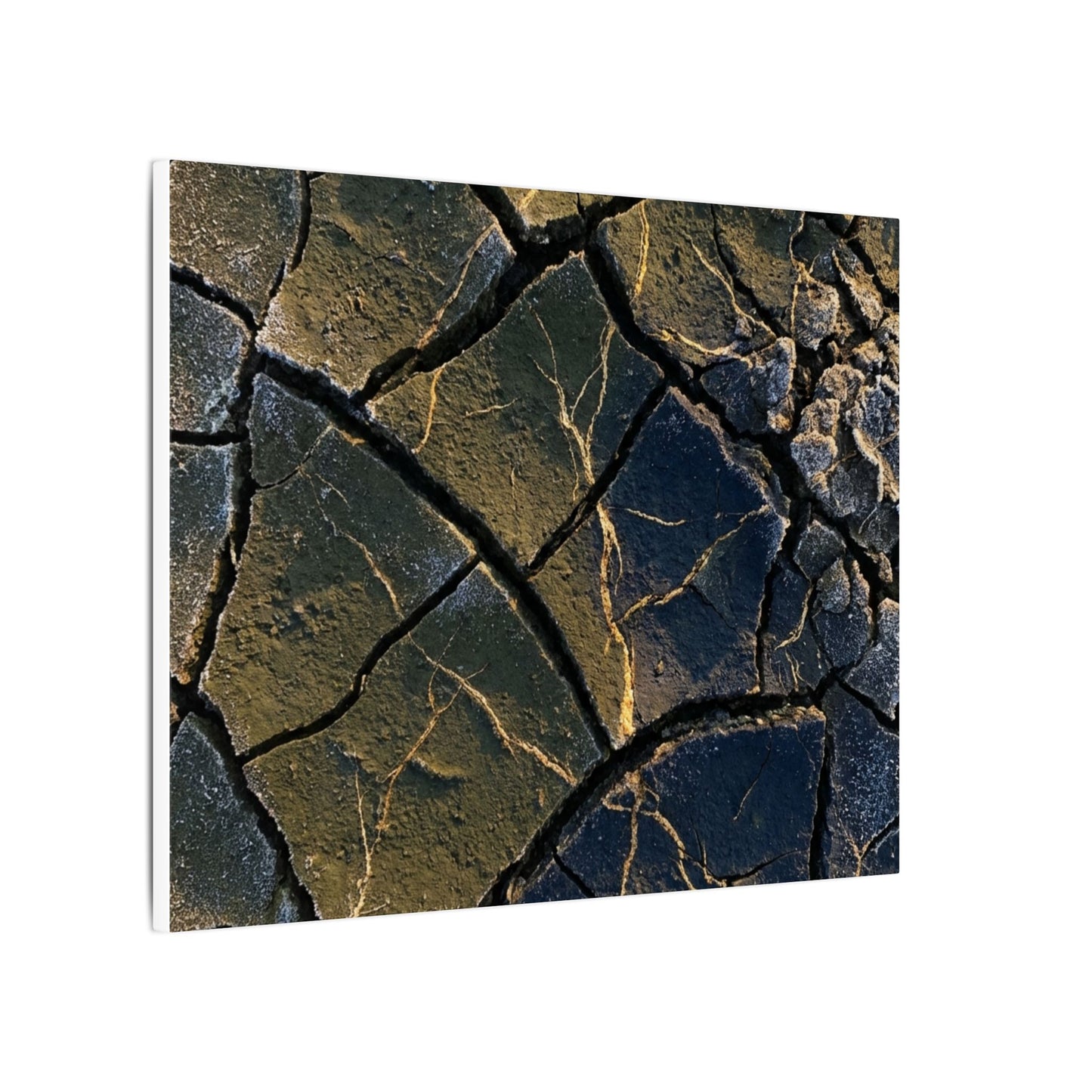 Winter Cracked Earth Moody Minimal Canvas Art | Atmospheric Decor