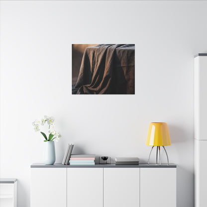 Silk Drape Canvas Art | Winter Dark Japandi Shadow Zen Art