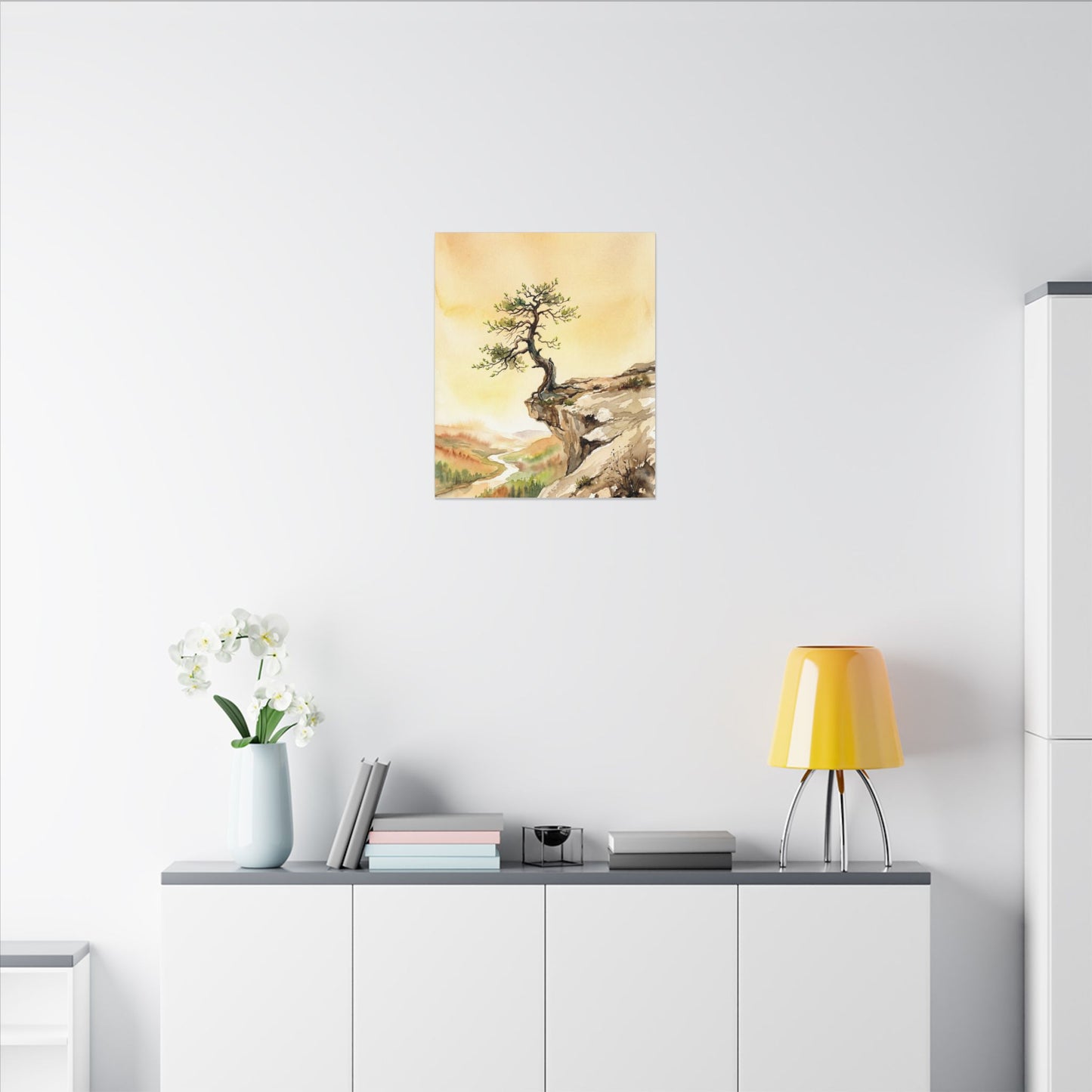Golden Hour Pine Tree Canvas Art - Japandi Fukinsei