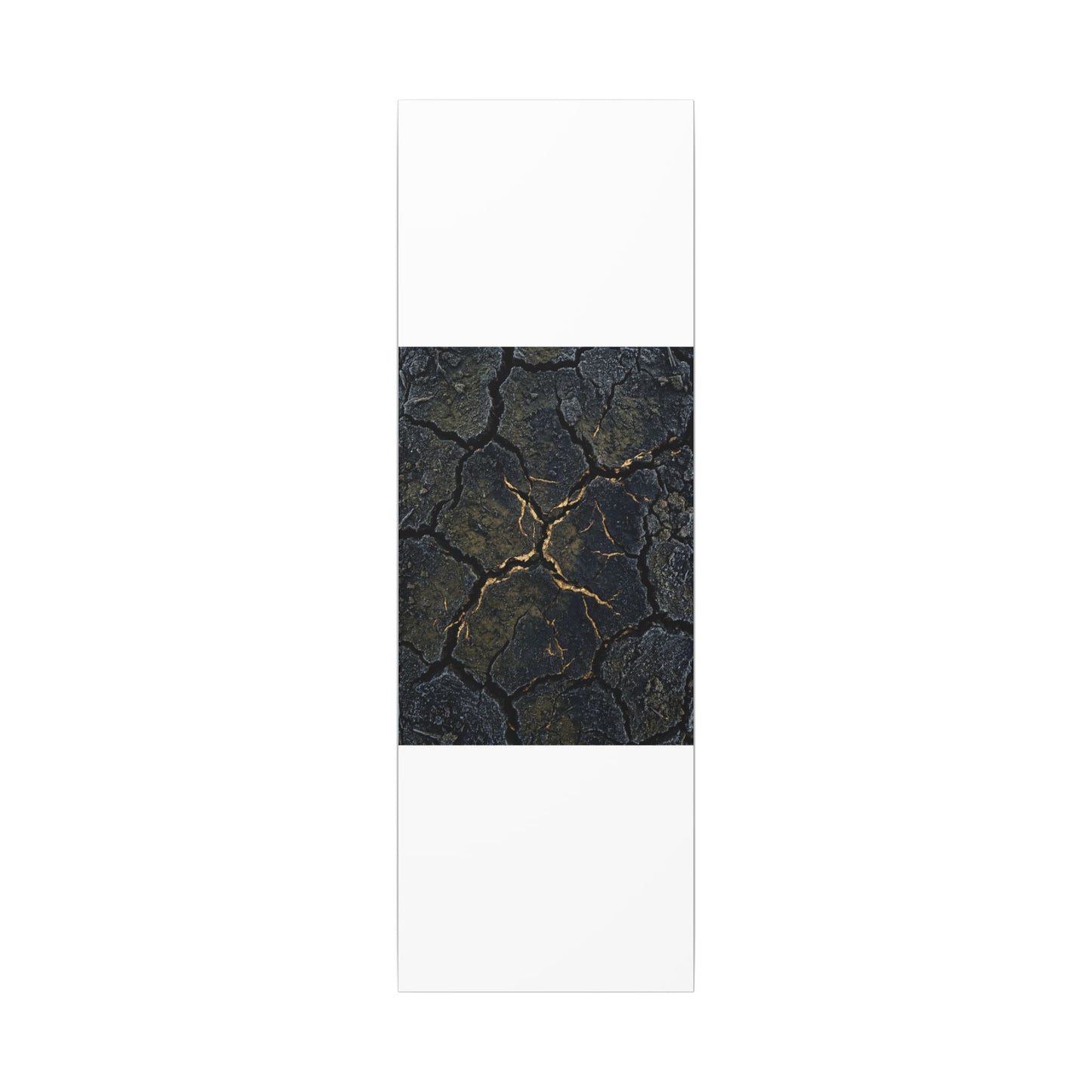 Overcast Cracked Earth Canvas Art - Dark Japandi Ma