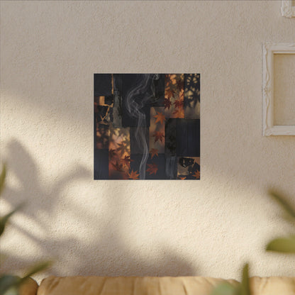 Autumn Incense Smoke Dark Texture Canvas Art | Sophisticated Decor
