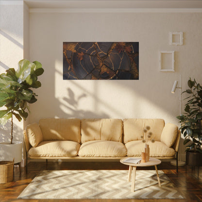 Autumn Cracked Earth Gold Repair Canvas Art | Philosophical Decor