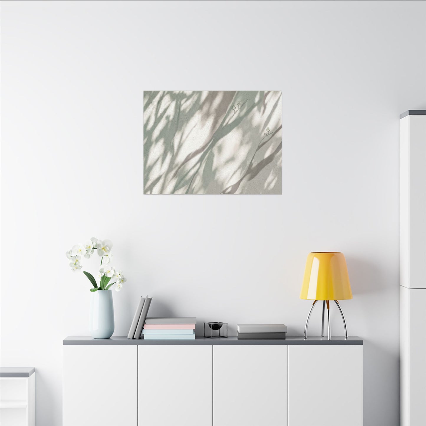 Japandi Shadow Play in Dappled | Japanese Pattern Canvas Art