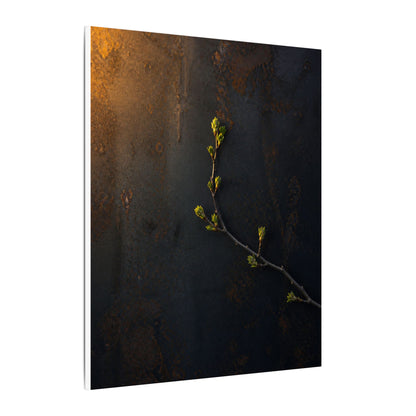 Dark Japandi Rust Patina in Golden Hour | Moody Minimal Canvas Art