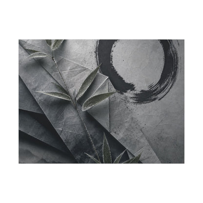 Winter Paper Fold Enso Canvas Art | Serene Decor