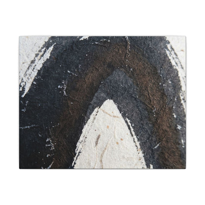 Moody Ink Brushstroke Canvas Art - Moody Minimal Dark Japandi