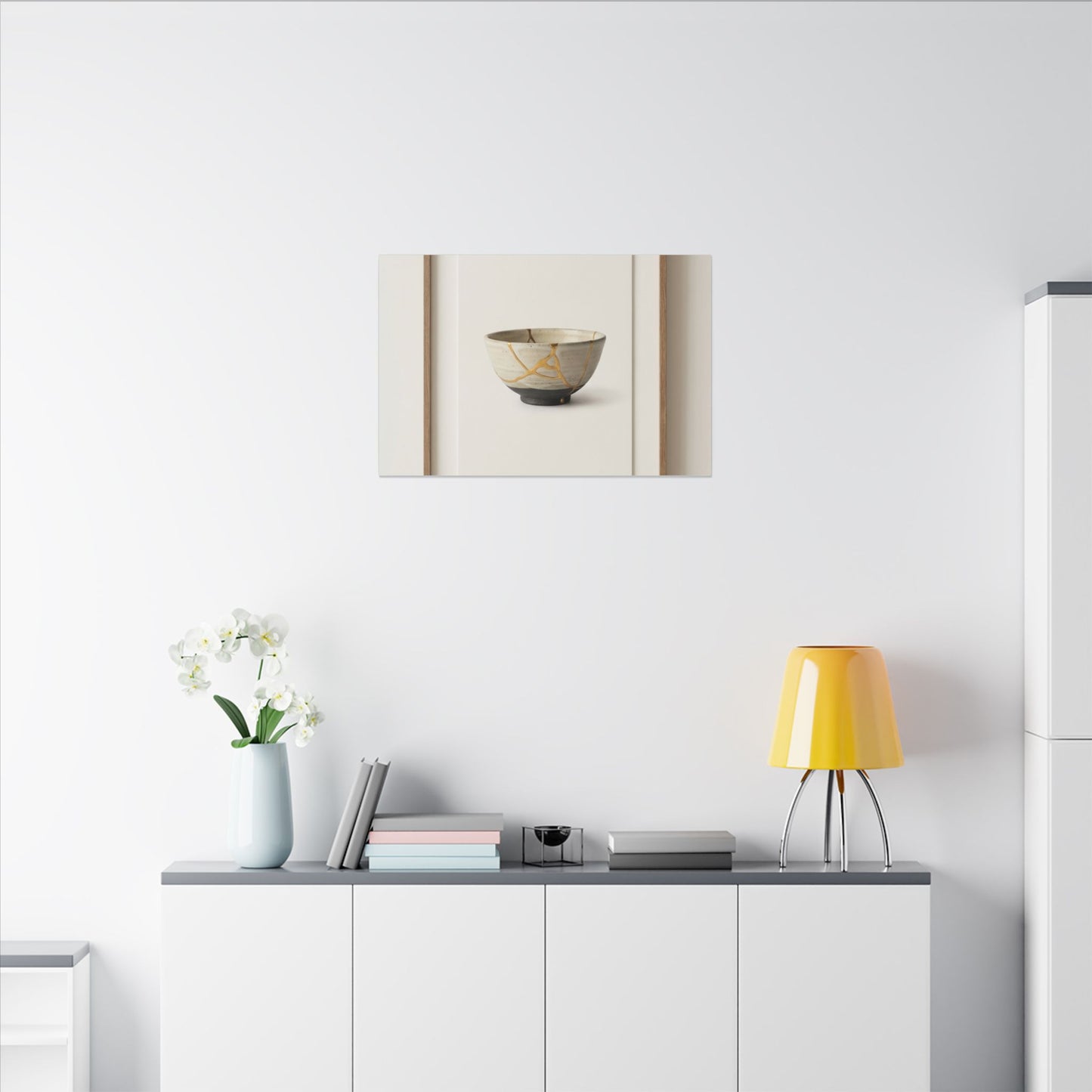Kintsugi Charcoal Canvas Art