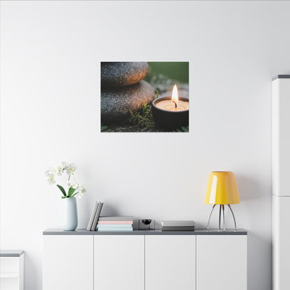 Warm River Stones Canvas Art - Japanese Pattern Japandi