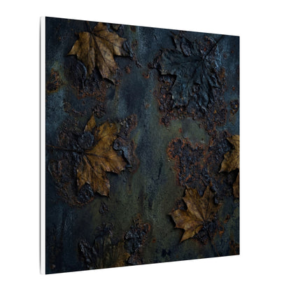 Shibui Rust Patina Canvas Art - Dark Japandi Charcoal Ink