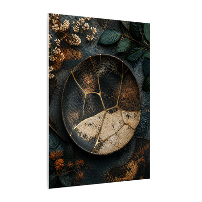Kintsugi Rust Patina in Dawn | Gold Repair Canvas Art